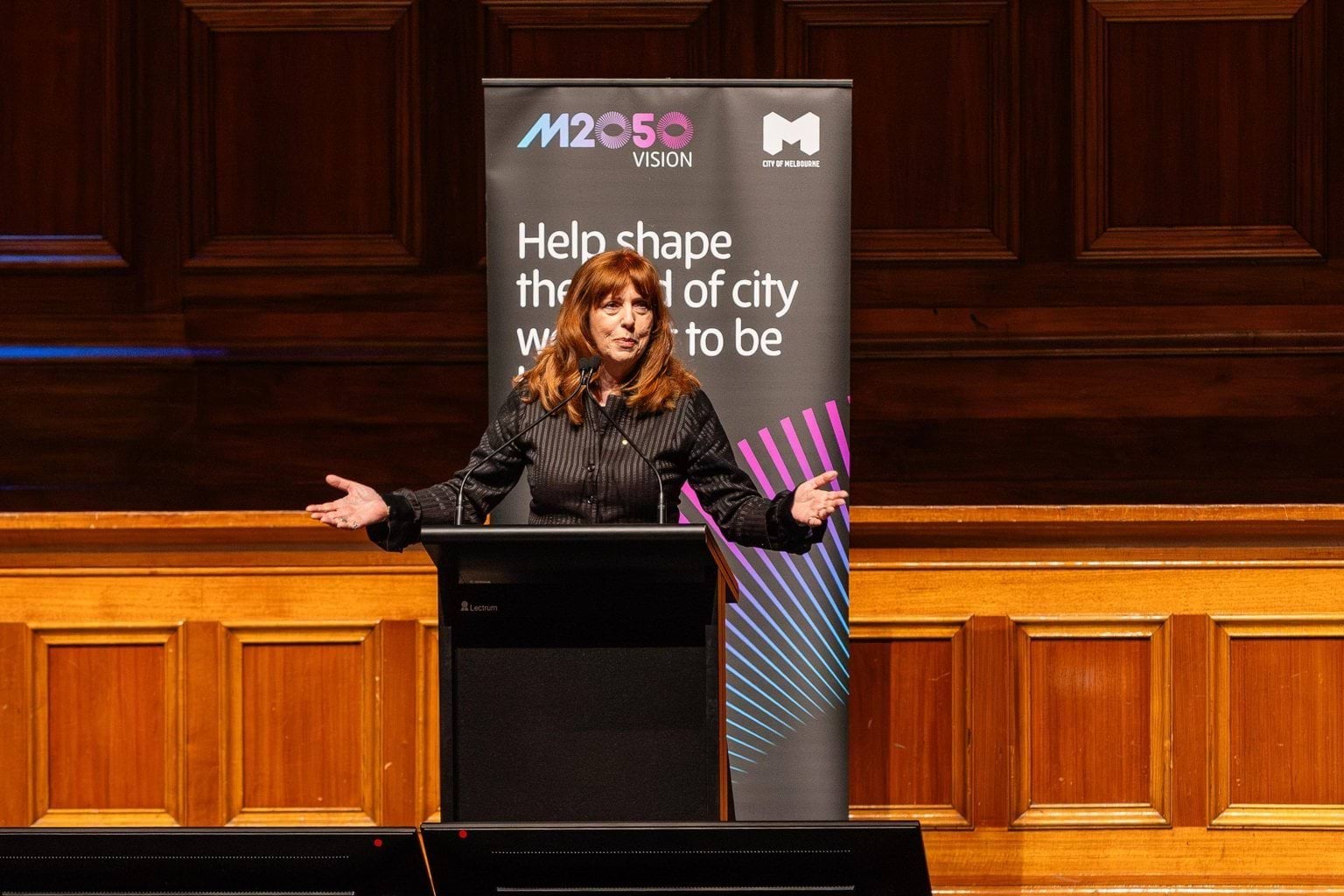 The Governor speaking at the M2050 Summit