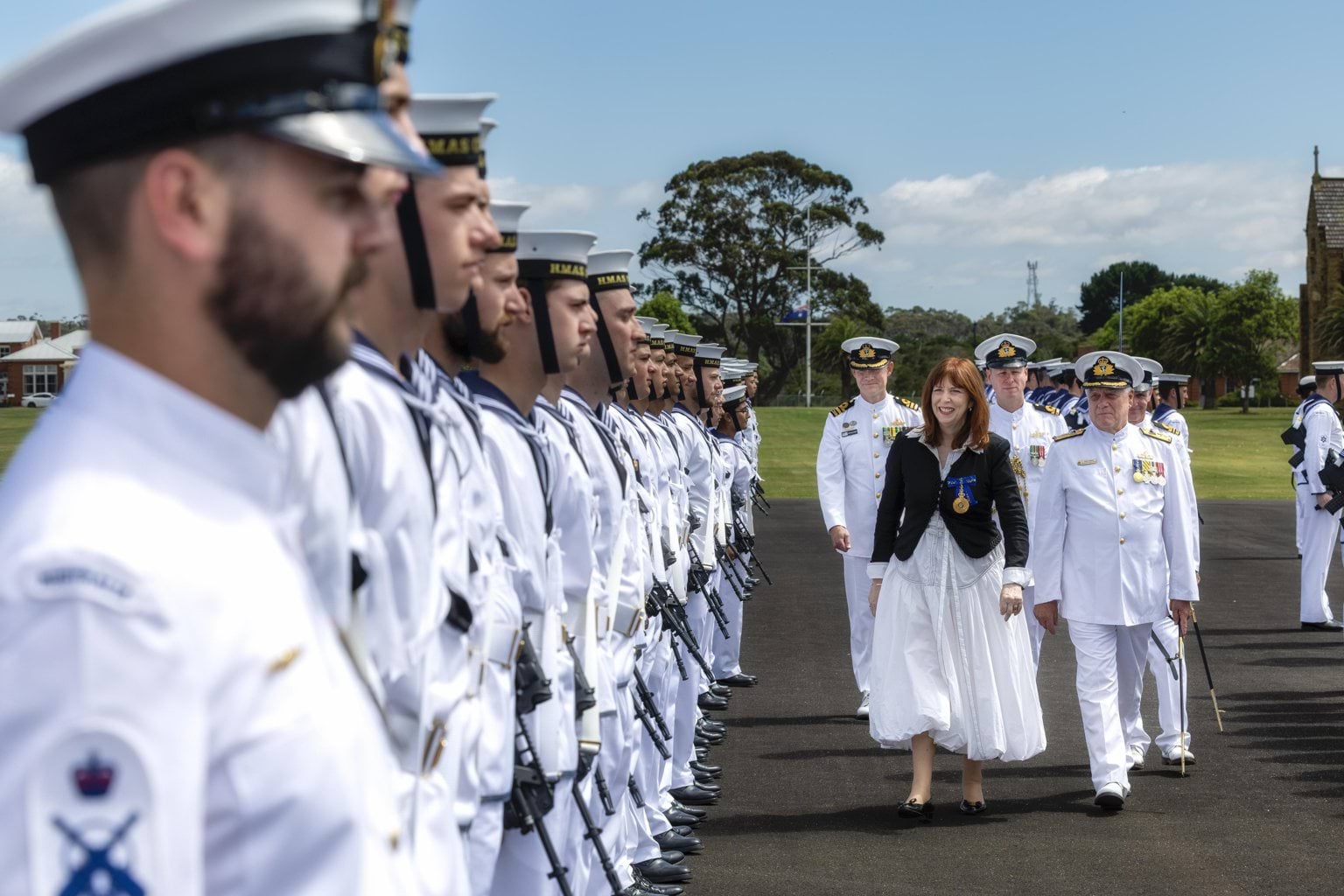 The Governor on a visit to HMAS Cerberus