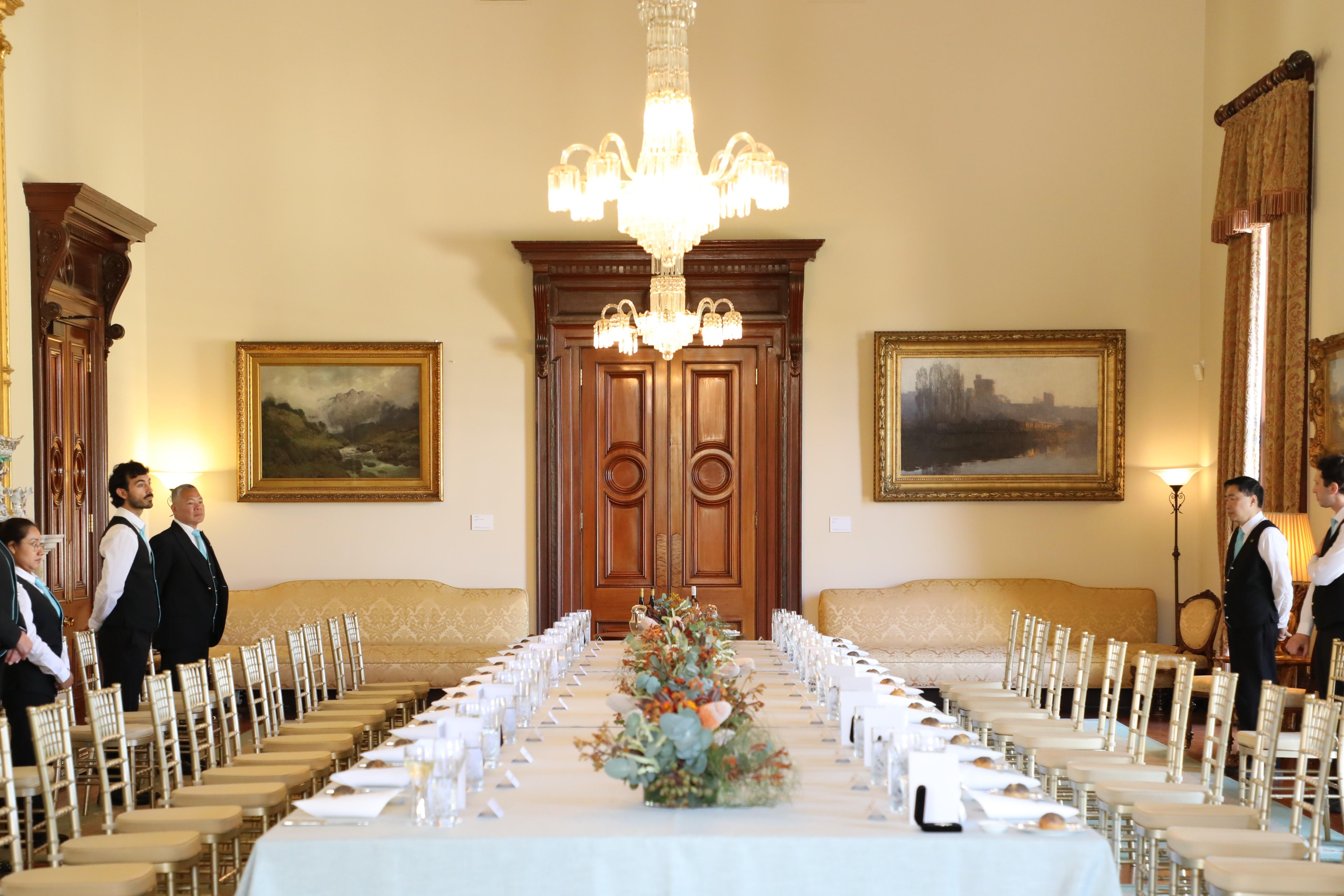 Members of the Government House Services team preparing for the ASEAN Leaders’ Lunch.