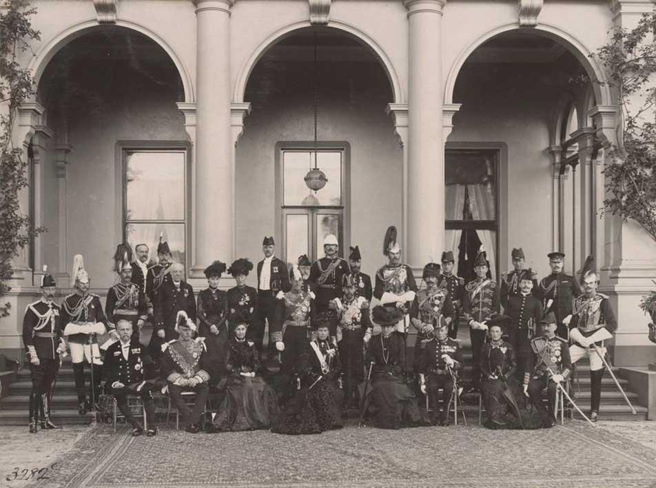 The royal household in a group photograph at Government House in 1901