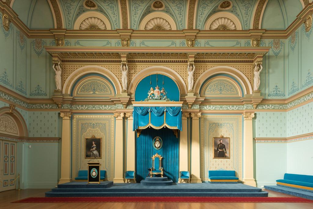 The State Chair on the dais in the Government House Ballroom