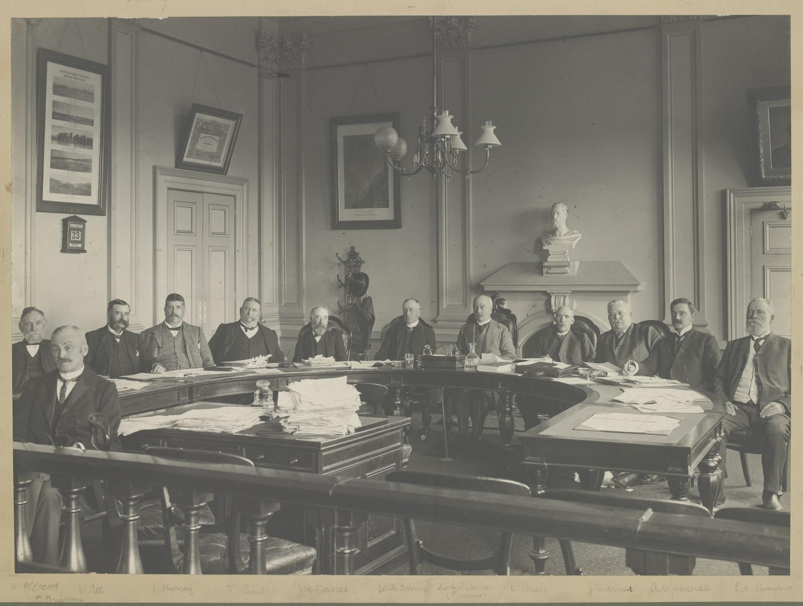 Meeting of Victorian Executive Council in 1903 with Sir George Sydenham Clarke in the chair
