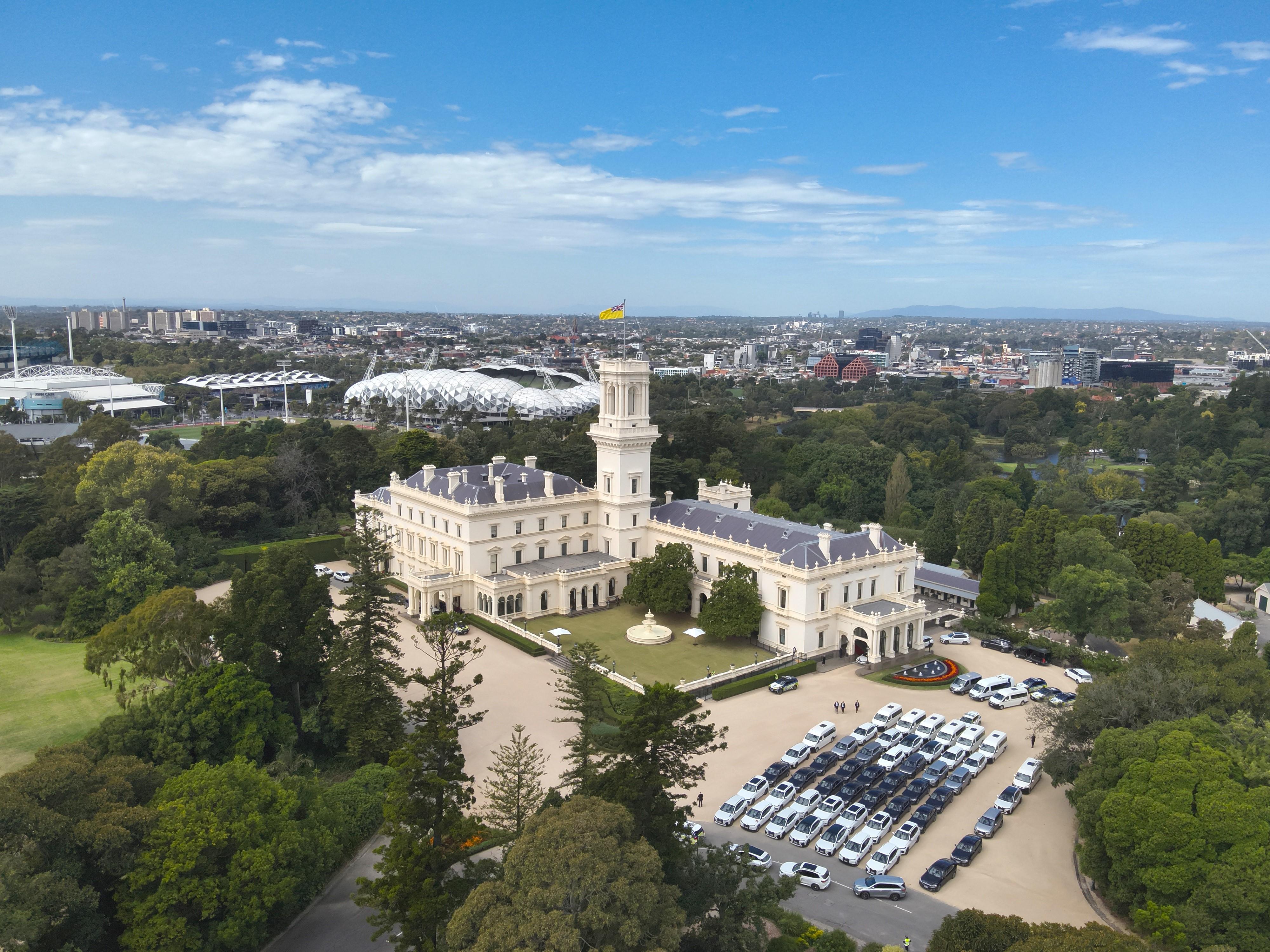 An aerial view of Government House during the ASEAN Leaders’ Lunch and Retreat.  