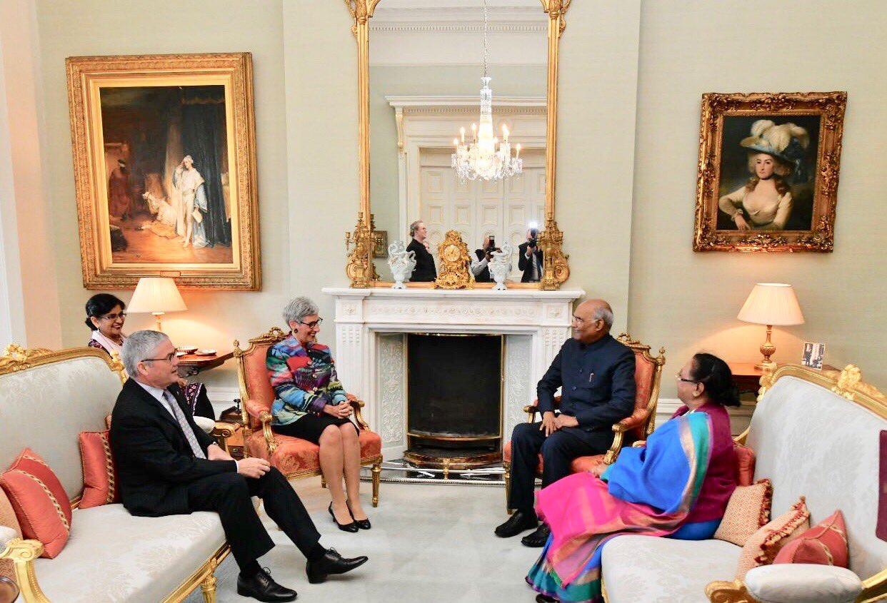 The Governor, Mr Howard, HE Mr Ram Kovind, President of India, and Mrs Savita Kovind