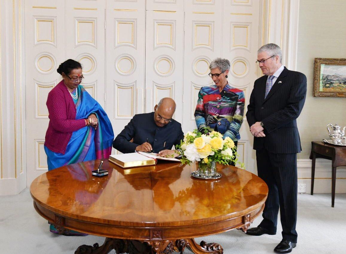 The Governor, Mr Howard, HE Mr Ram Kovind, President of India, and Mrs Savita Kovind