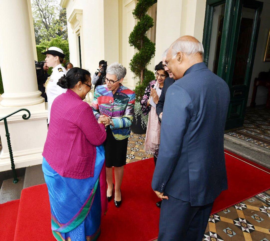 The Governor Welcomes Mrs Kovind to Government House, Melbourne