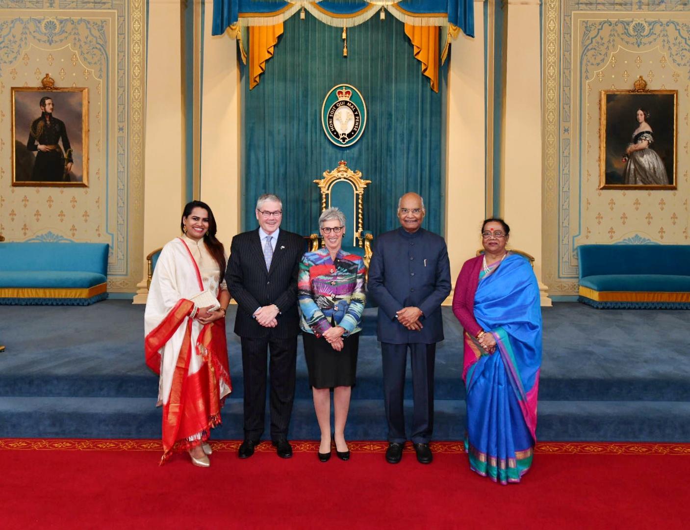 The Governor and Mr Howard welcomes HE Mr Ram Kovind, President of India and Mrs Savita Kovind, to Government House