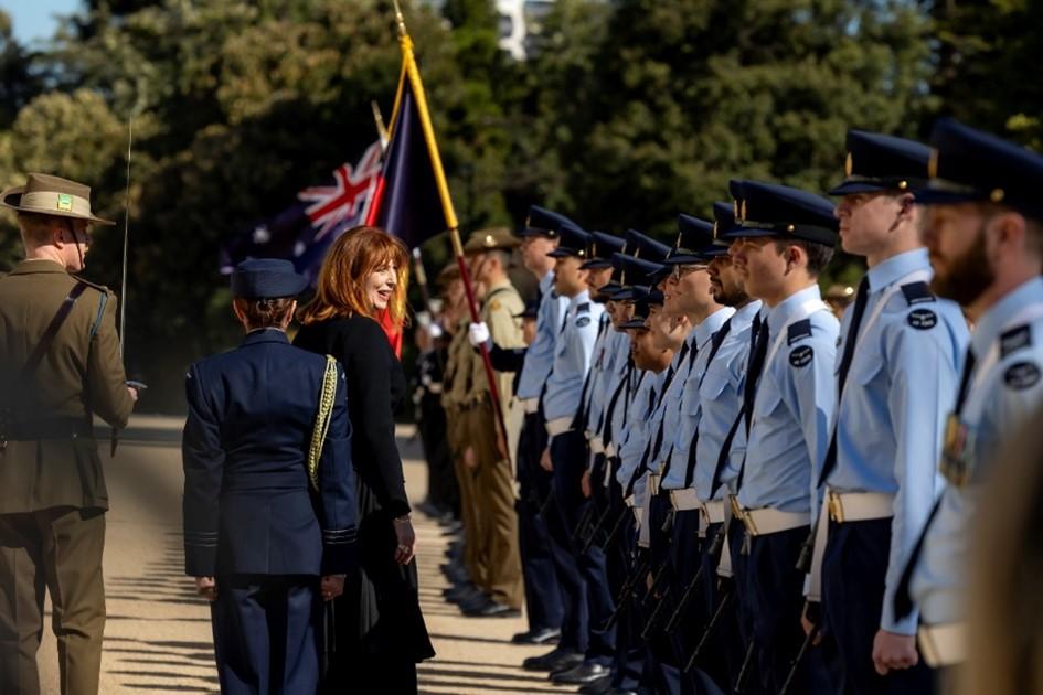 The Governor inspecting the Guard.